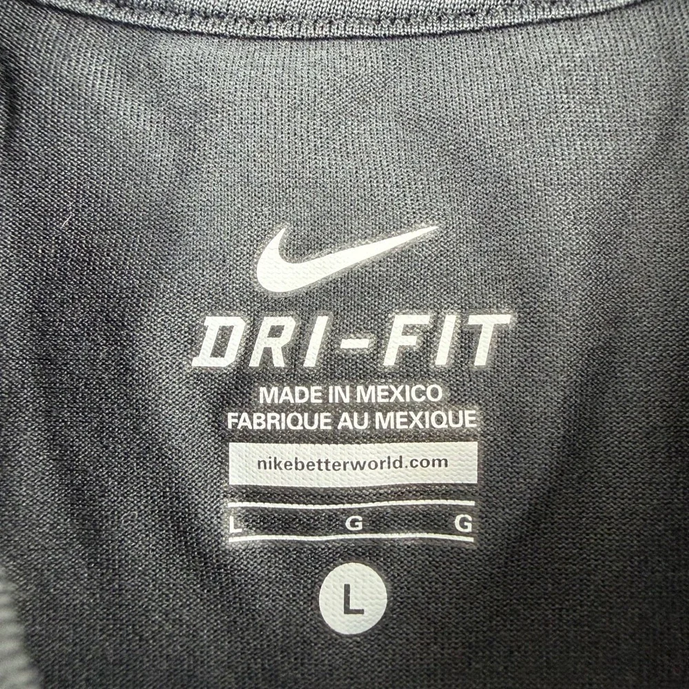Nike T-Shirt Men's Large Black Dri-FIT‎ Short Sleeve Swoosh Athletic Gym Tee